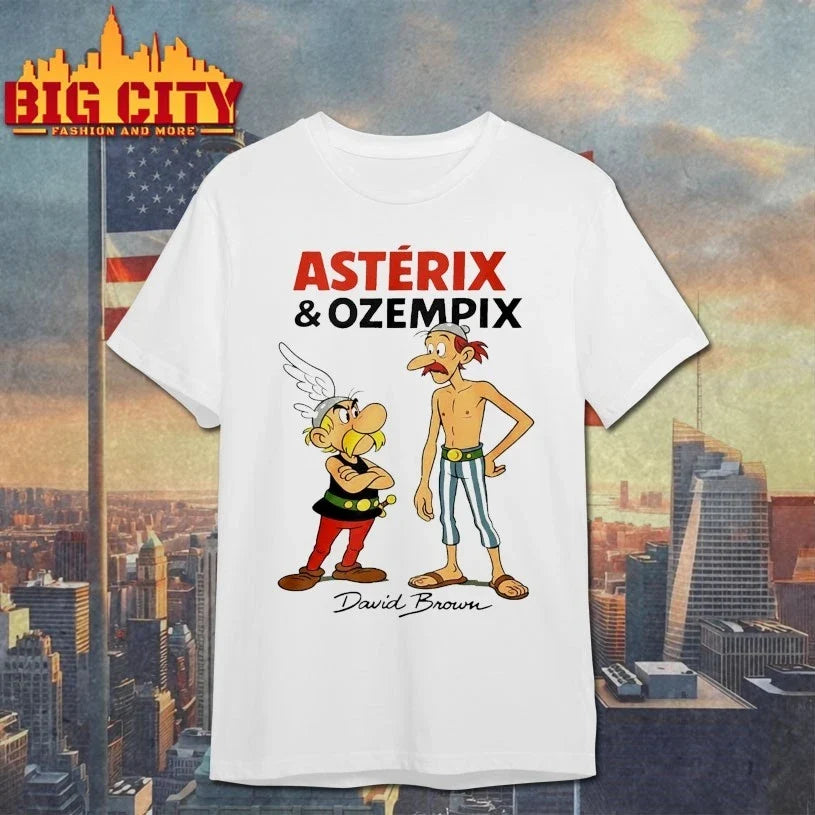 David Brown Asterix And Ozempic shirt Unisex T-shirt, Sweatshirt, Hoodie, Long Sleeve Tee - T-Shirt, Sweatshirt, Hoodie