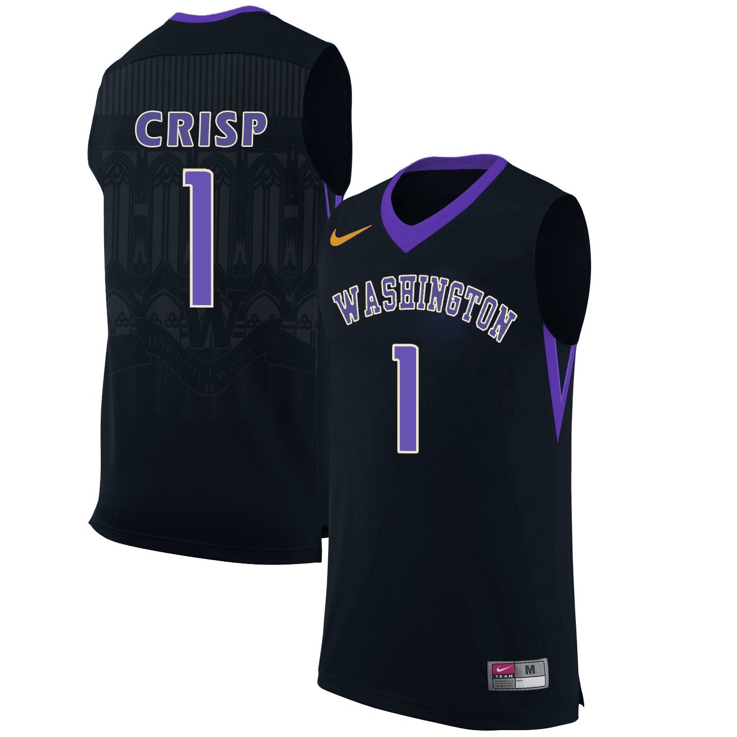 David Crisp 1 Black College Football Jersey football jersey product view 1