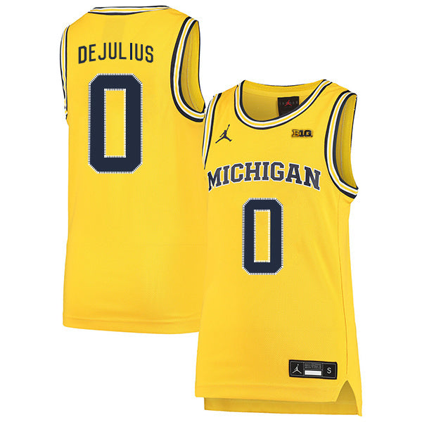 David DeJulius 0 Yellow College Football Jersey football jersey product view 1