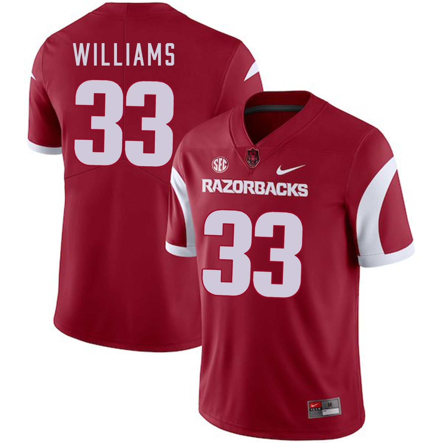 David Williams 33 Red College Football Jersey football jersey product view 1