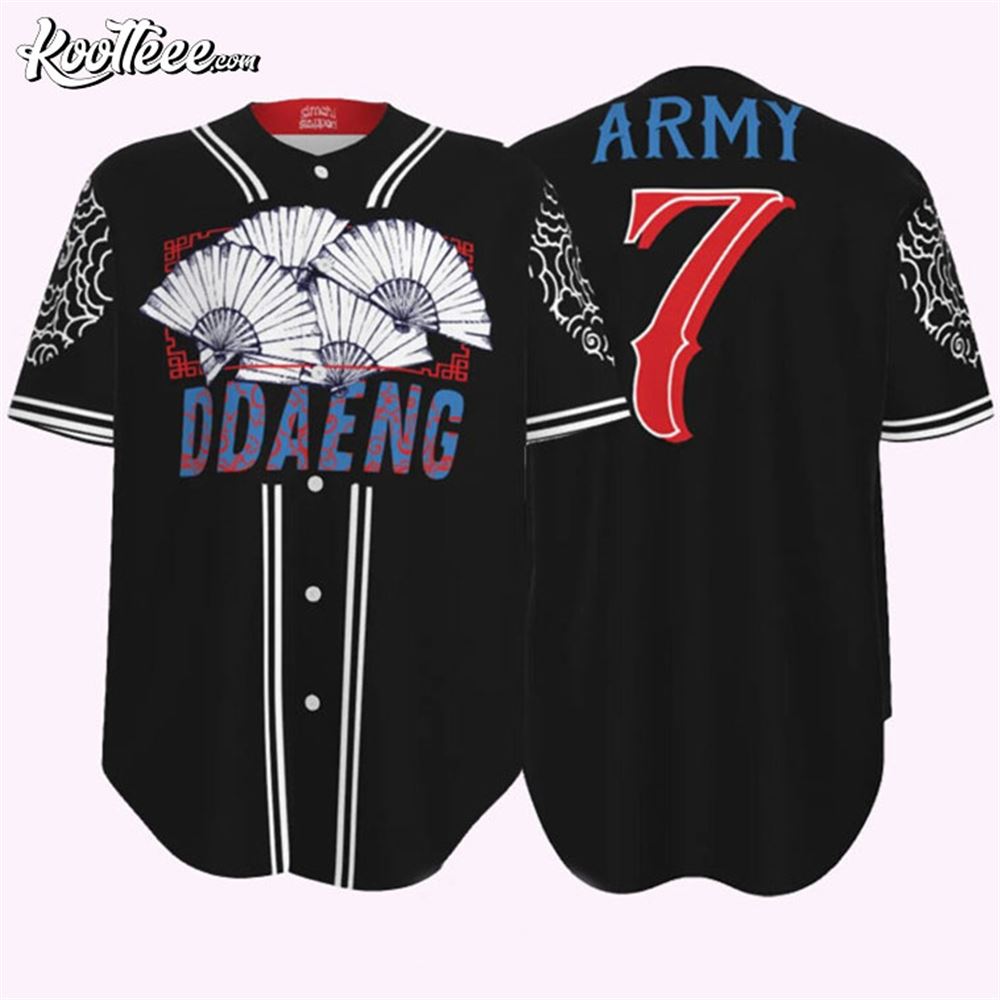 Ddaeng BTS Army Kpop Baseball Jersey baseball jersey product view 1