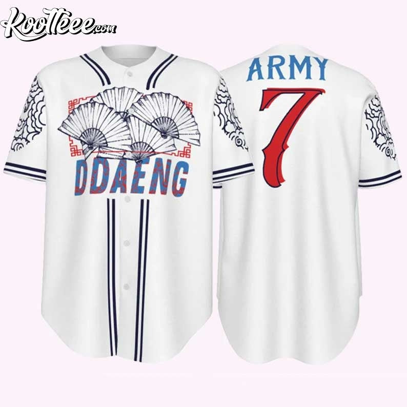 Ddaeng Kpop Gift For Army BTS Baseball Jersey baseball jersey product view 1