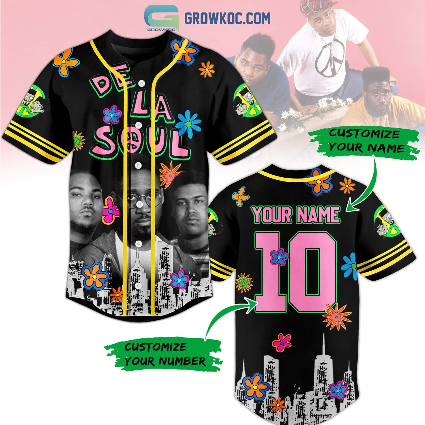 De La Soul Personalized Baseball Jersey baseball jersey product view 1