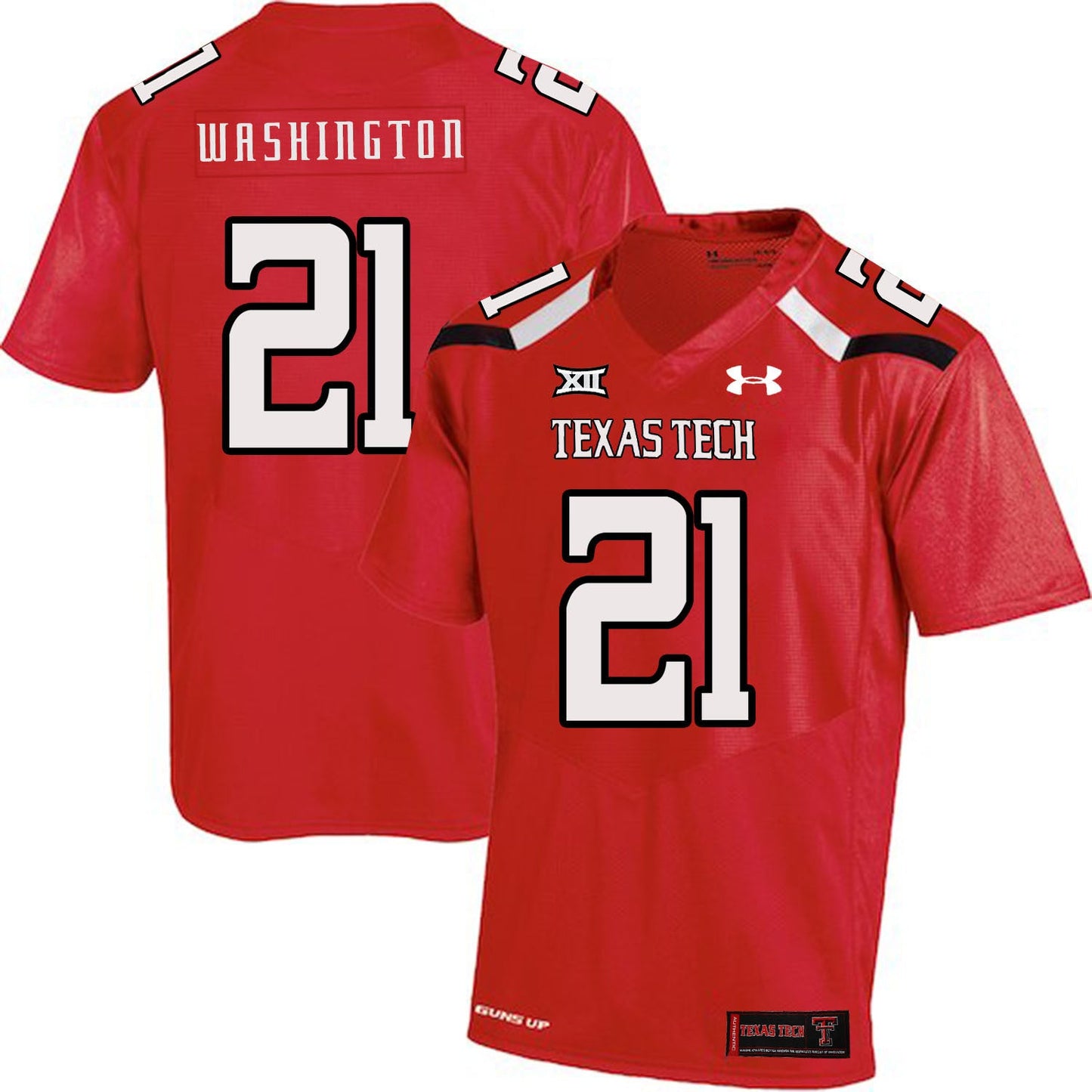 DeAndre Washington 21 Red College Football Jersey football jersey product view 1