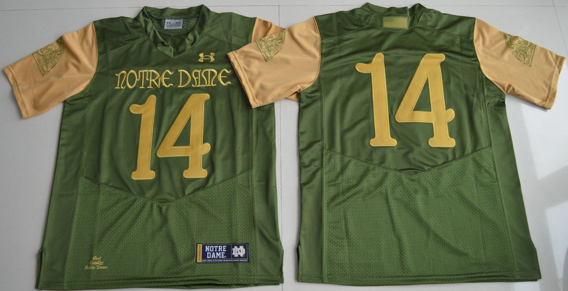 DeShone Kizer 14 Green 2016 Trefoil College Football Jersey football jersey product view 1