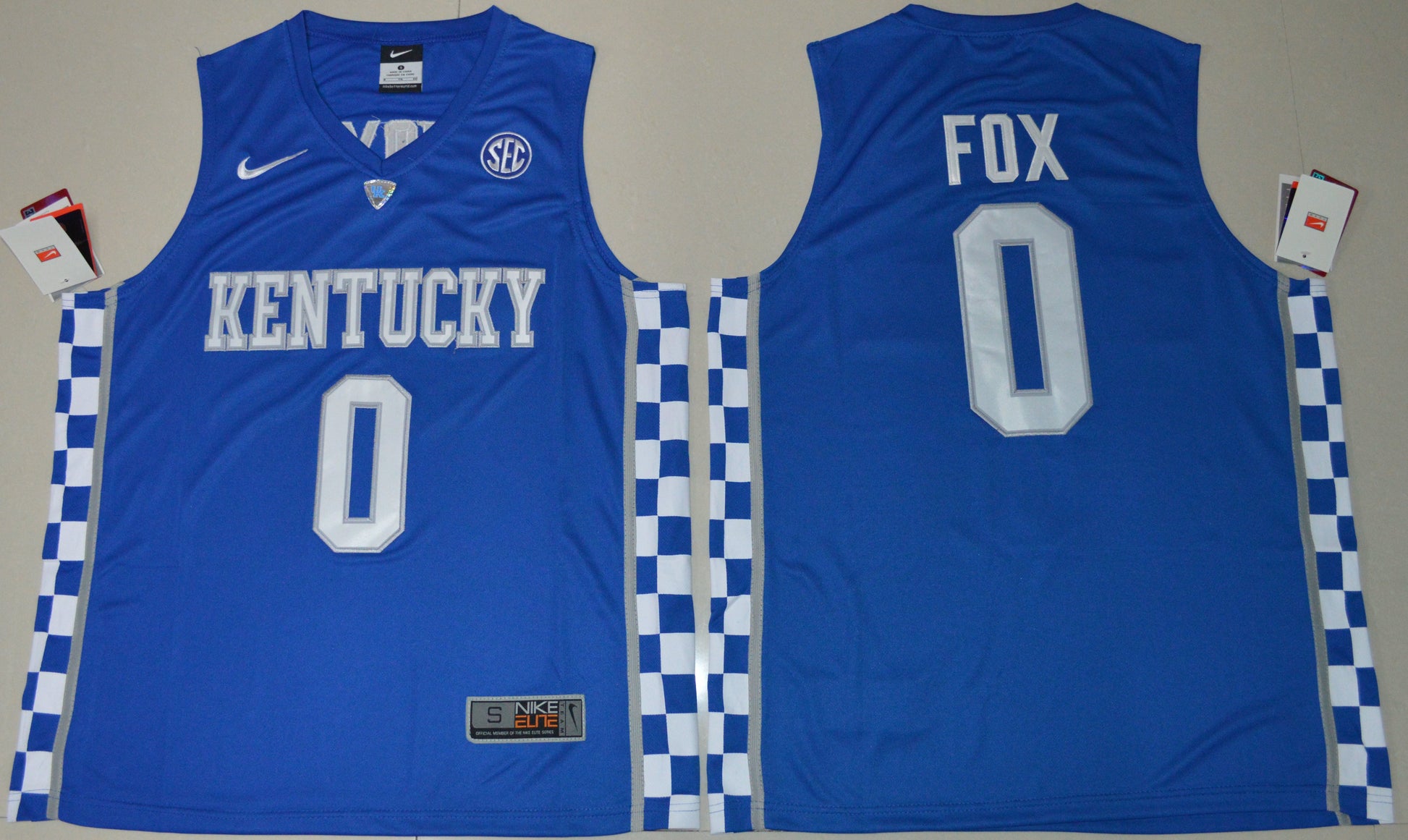 De'Aaron Fox 0 Blue 2017 College Football Jersey football jersey product view 1