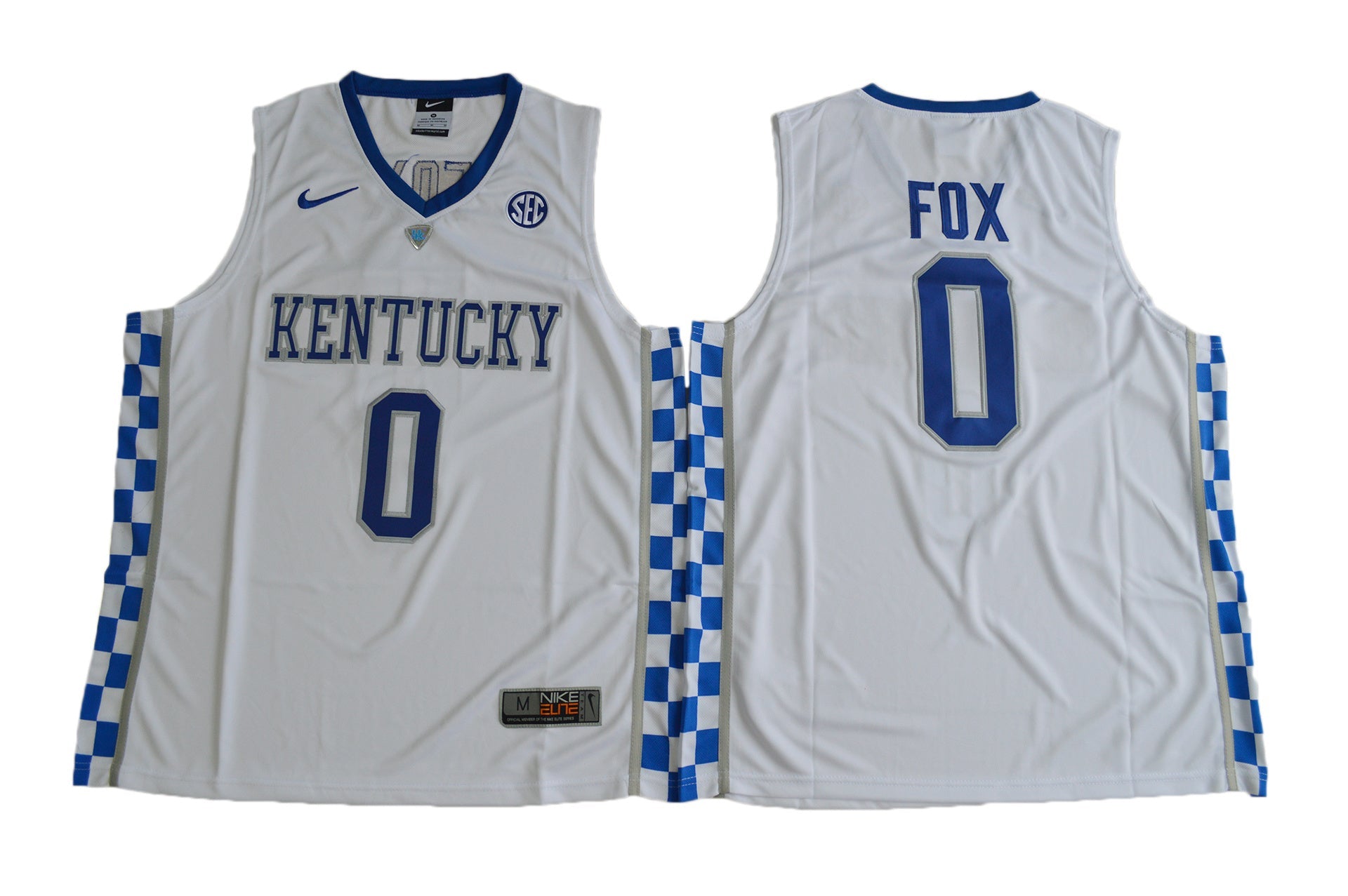 De'Aaron Fox 0 White College Football Jersey football jersey product view 1