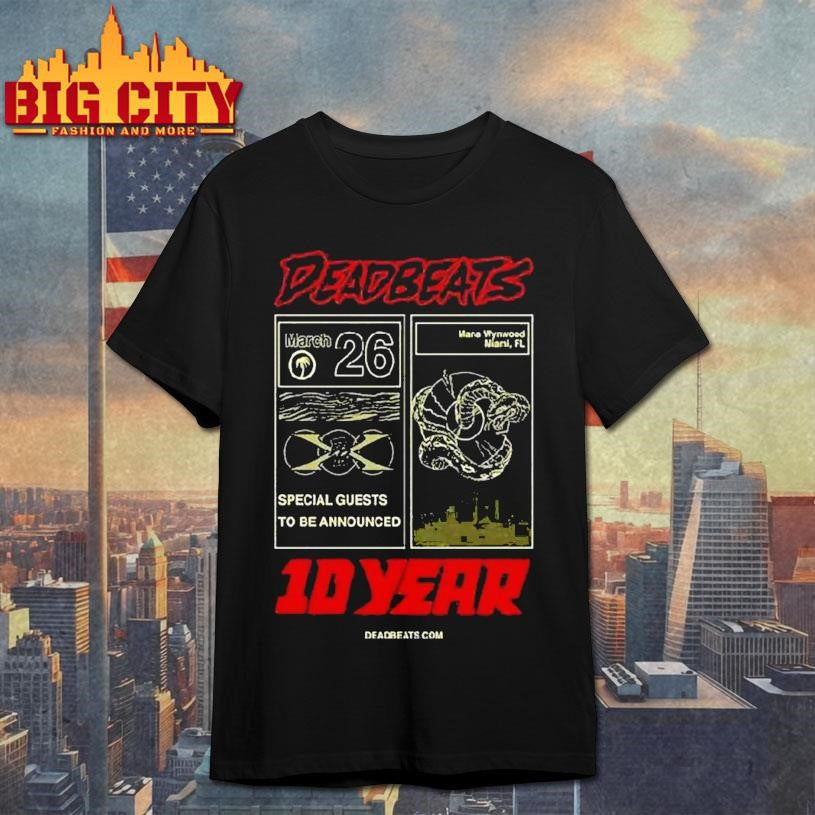 Deadbeats Mana Wynwood Miami, Fl March 26 2026 Concert Shirt Unisex T-shirt, Sweatshirt, Hoodie, Long Sleeve Tee - T-Shirt, Sweatshirt, Hoodie