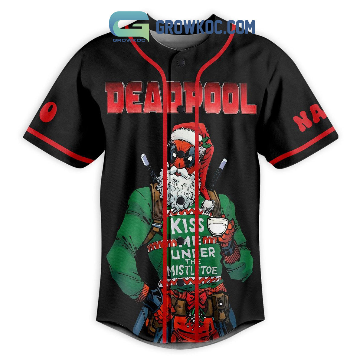 Deadpool Dead Inside But Jolly AF Personalized Baseball Jersey baseball jersey product view 2
