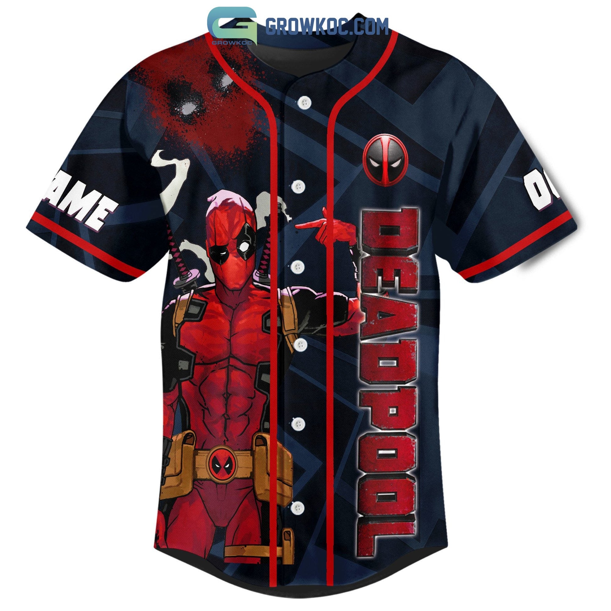 Deadpool I Don’t Feel Like Being An Adult Today Personalized Baseball Jersey baseball jersey product view 2