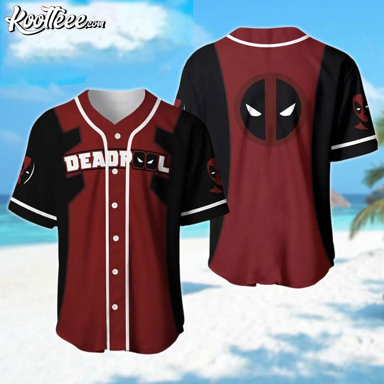 Deadpool Superhero Baseball Jersey baseball jersey product view 1