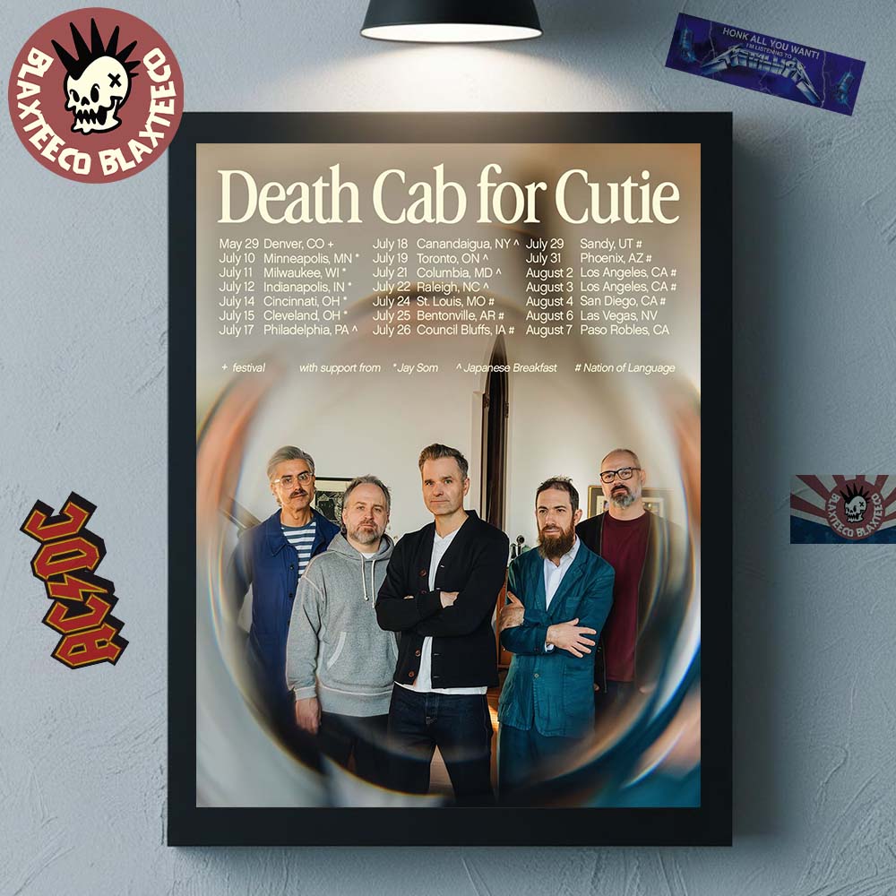 Death Cab For Cutie Summer In North America 2026 Tour City Dates Home Decor Poster Canvas Unisex T-shirt, Sweatshirt, Hoodie, Long Sleeve Tee - T-Shirt, Sweatshirt, Hoodie