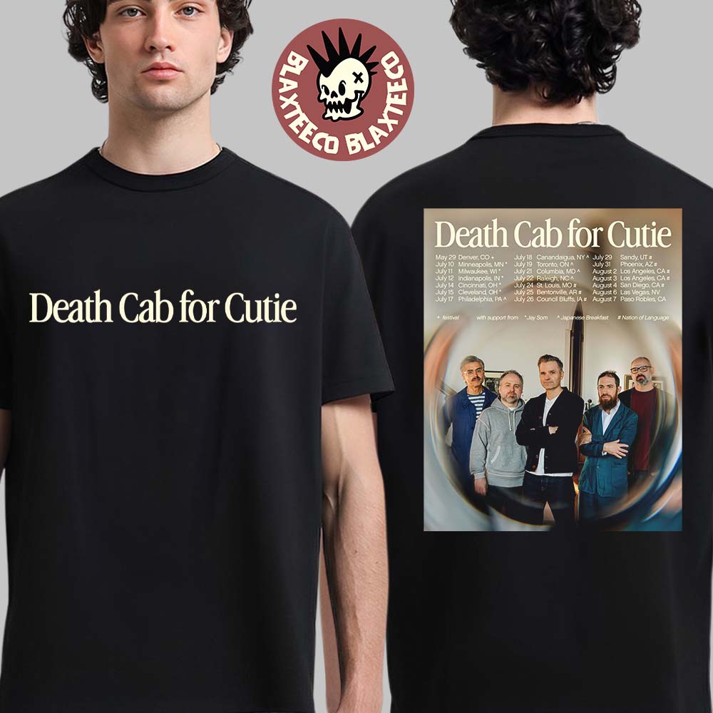 Death Cab For Cutie Summer In North America 2026 Tour City Dates Two Sided T-Shirt Unisex T-shirt, Sweatshirt, Hoodie, Long Sleeve Tee - T-Shirt, Sweatshirt, Hoodie