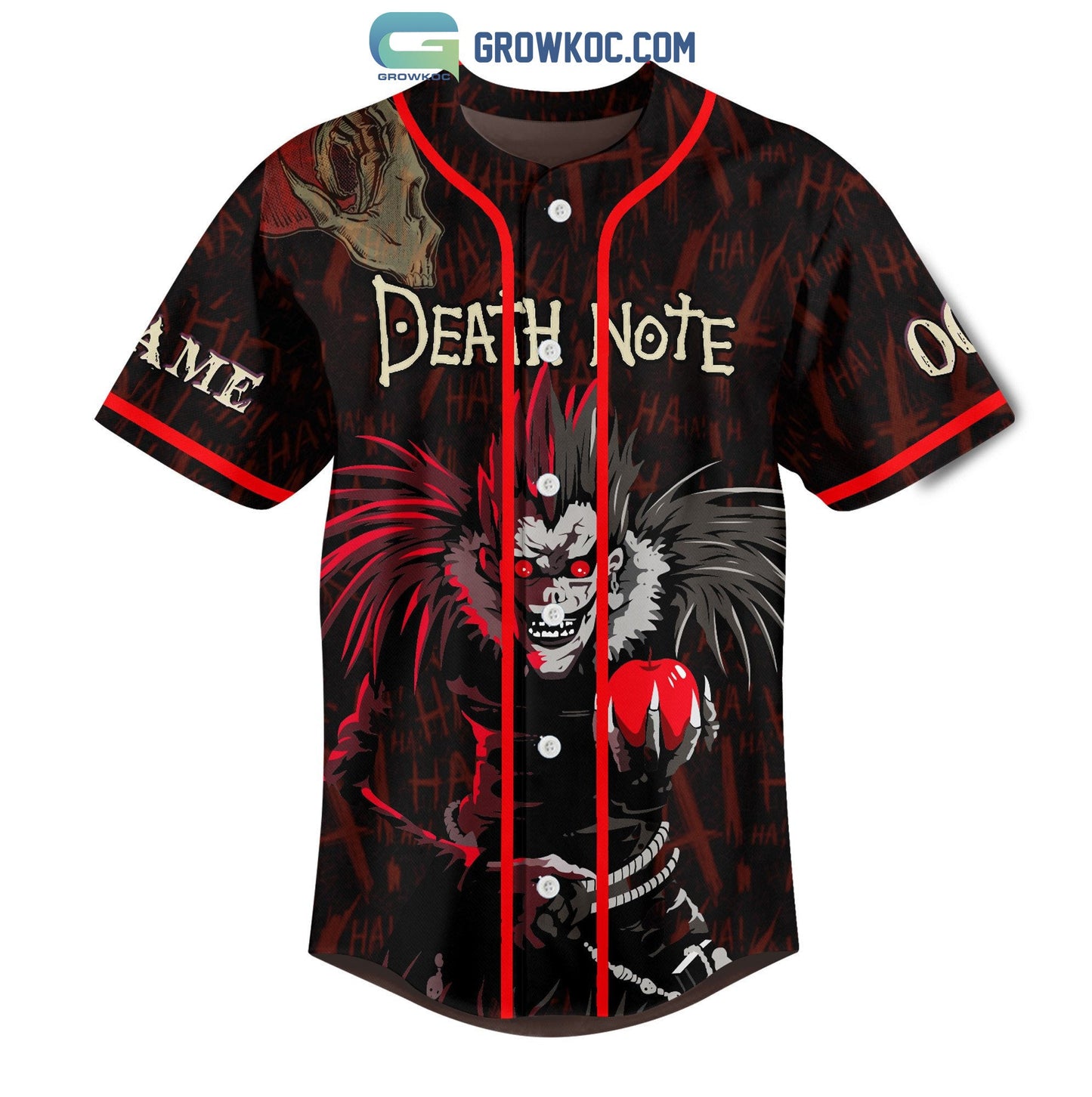 Death Note Humans Are So Interesting Personalized Baseball Jersey baseball jersey product view 2