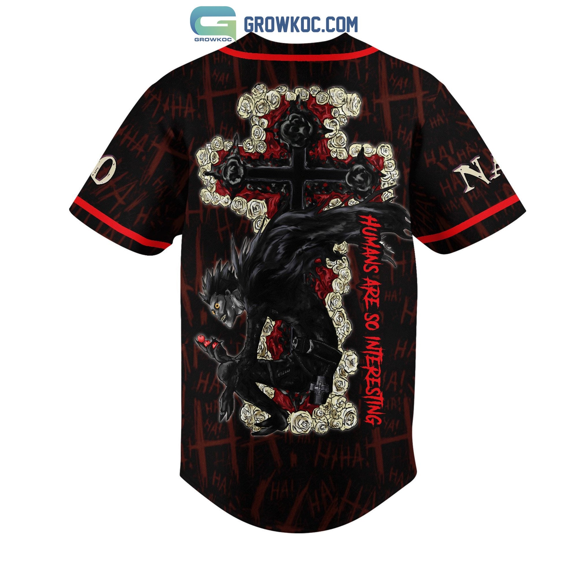 Death Note Humans Are So Interesting Personalized Baseball Jersey baseball jersey product view 3