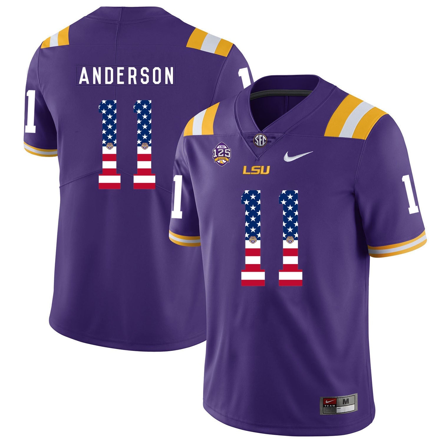 Dee Anderson 11 Purple College Football Jersey football jersey product view 1