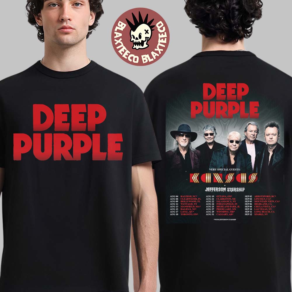 Deep Purple Summer North America Tour 2026 Schedule Dates Two Sided T-Shirt Unisex T-shirt, Sweatshirt, Hoodie, Long Sleeve Tee - T-Shirt, Sweatshirt, Hoodie