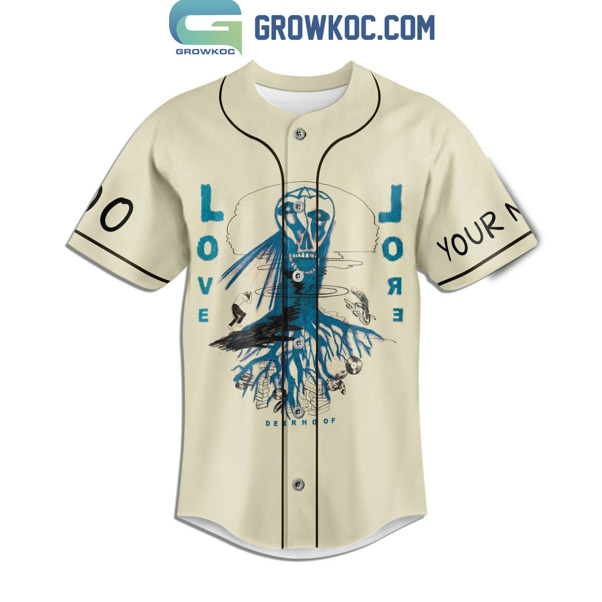 Deerhoof On Tour Love 2024 Personalized Baseball Jersey baseball jersey product view 2