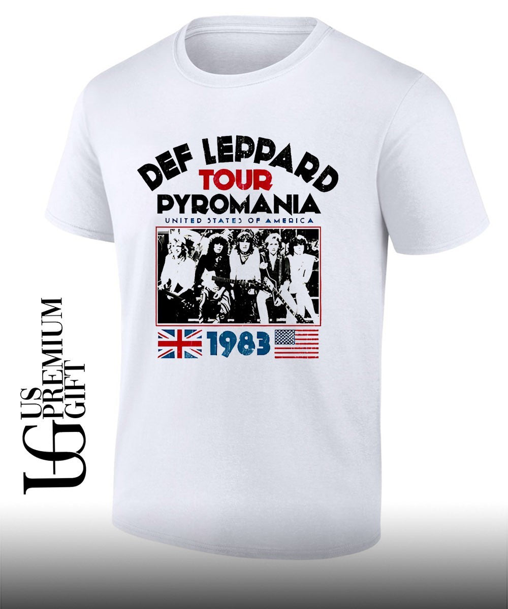 Def Leppard 1983 USA Pyromania Tour shirt Unisex T-shirt, Sweatshirt, Hoodie, Long Sleeve Tee - T-Shirt, Sweatshirt, Hoodie