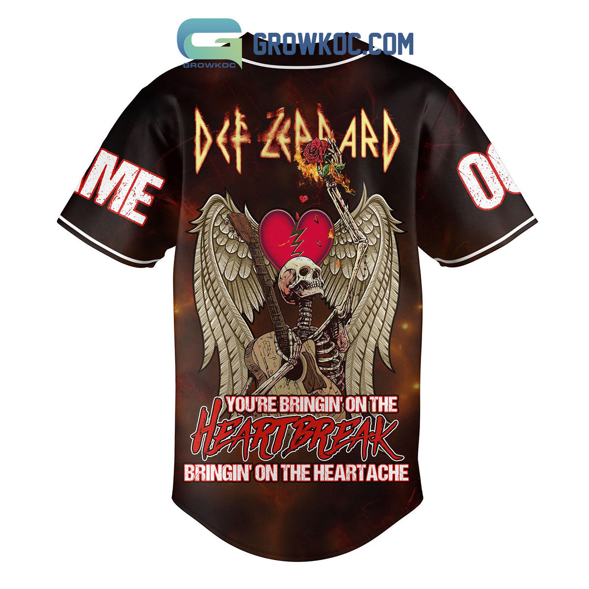 Def Leppard Bringin’ On The Heartache Personalized Baseball Jersey baseball jersey product view 2