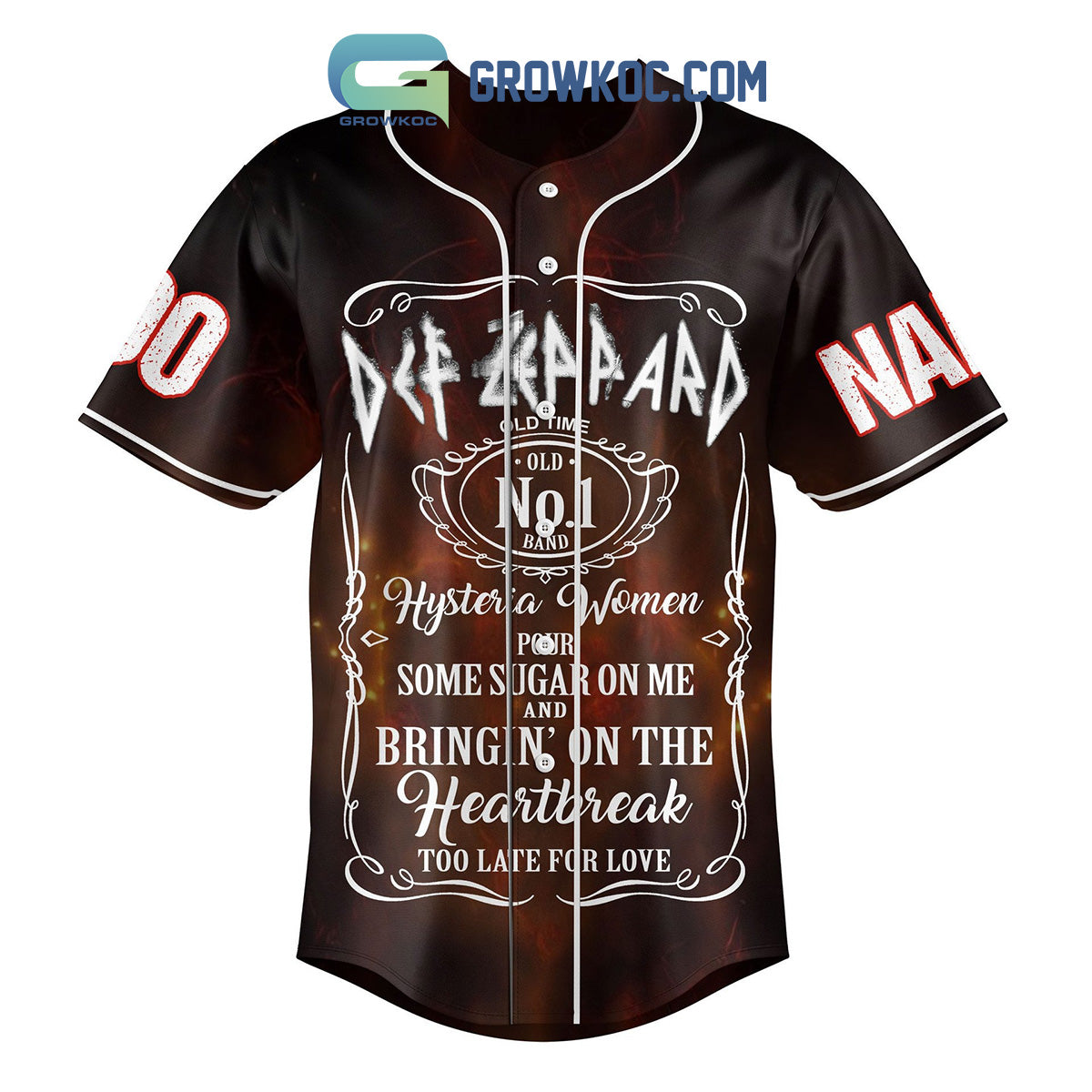 Def Leppard Bringin’ On The Heartache Personalized Baseball Jersey baseball jersey product view 3