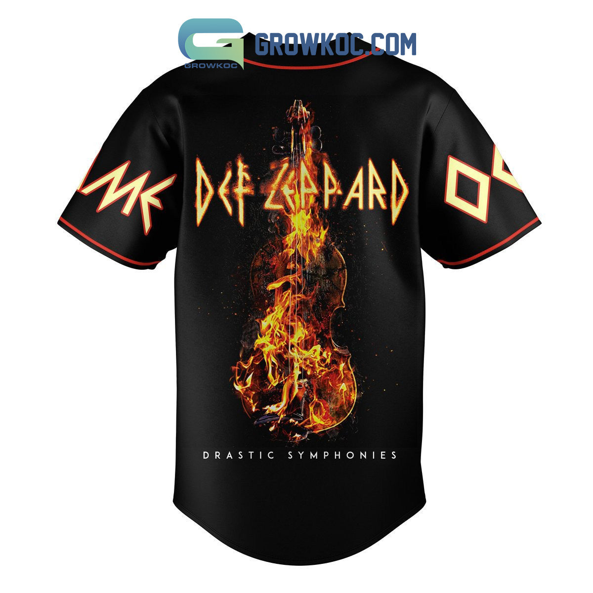 Def Leppard Guitar On Fire Personalized Baseball Jersey baseball jersey product view 3