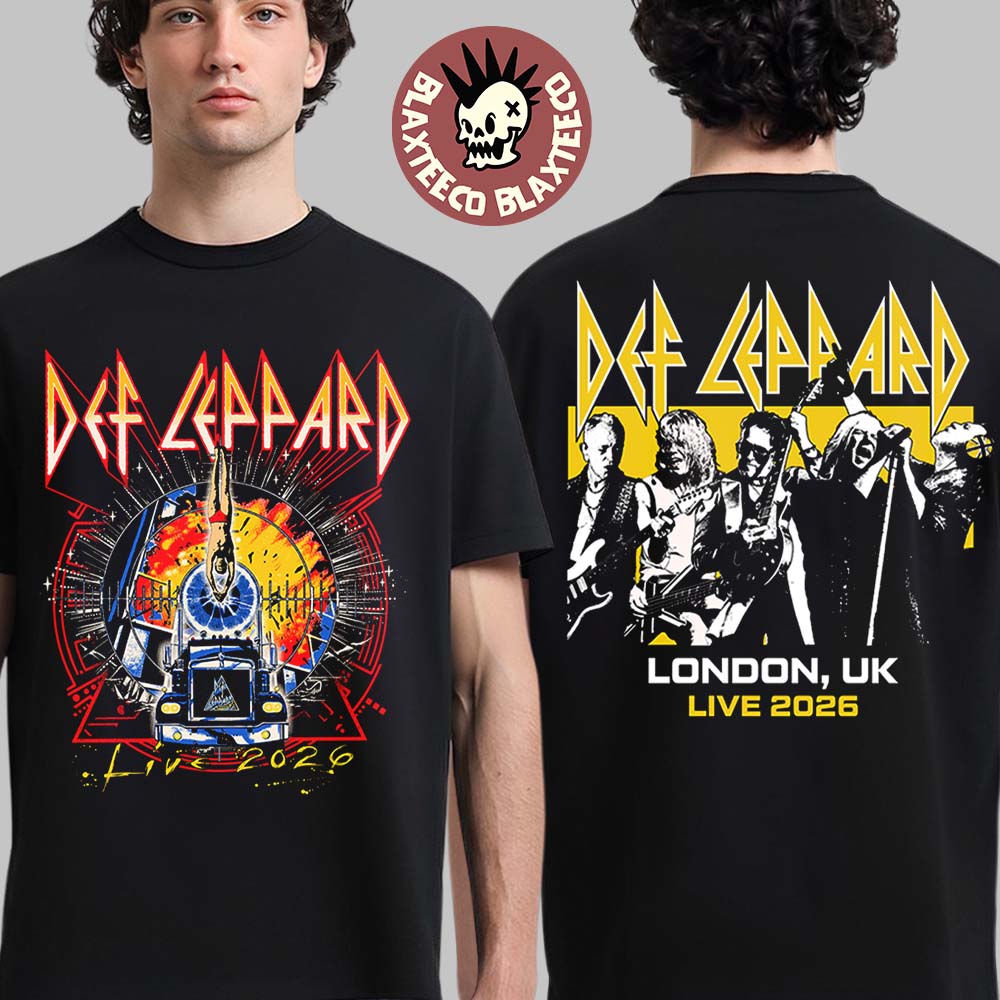 Def Leppard Live 2026 Tour UK And EU Merch London UK Event T-Shirt Unisex T-shirt, Sweatshirt, Hoodie, Long Sleeve Tee - T-Shirt, Sweatshirt, Hoodie