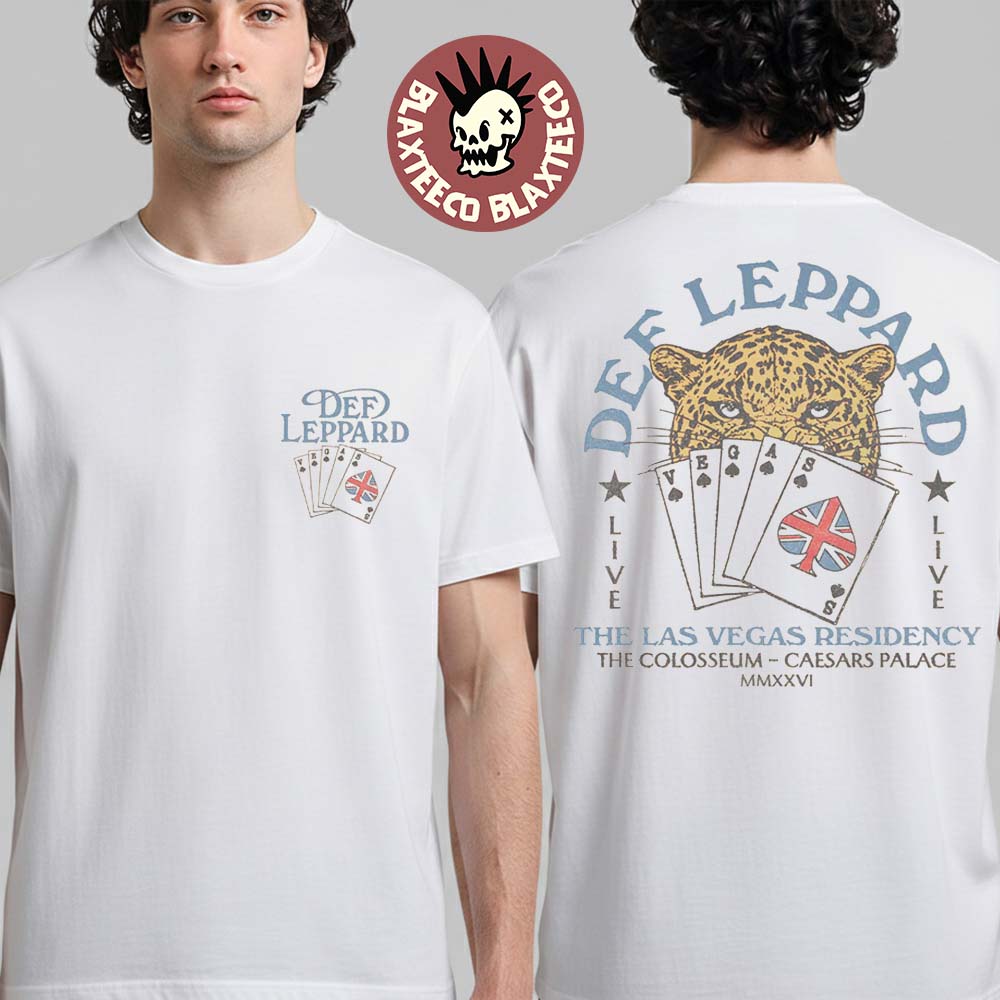 Def Leppard Live At Caesars Palace The Las Vegas Residency 2026 Merch Card T-Shirt Unisex T-shirt, Sweatshirt, Hoodie, Long Sleeve Tee - T-Shirt, Sweatshirt, Hoodie