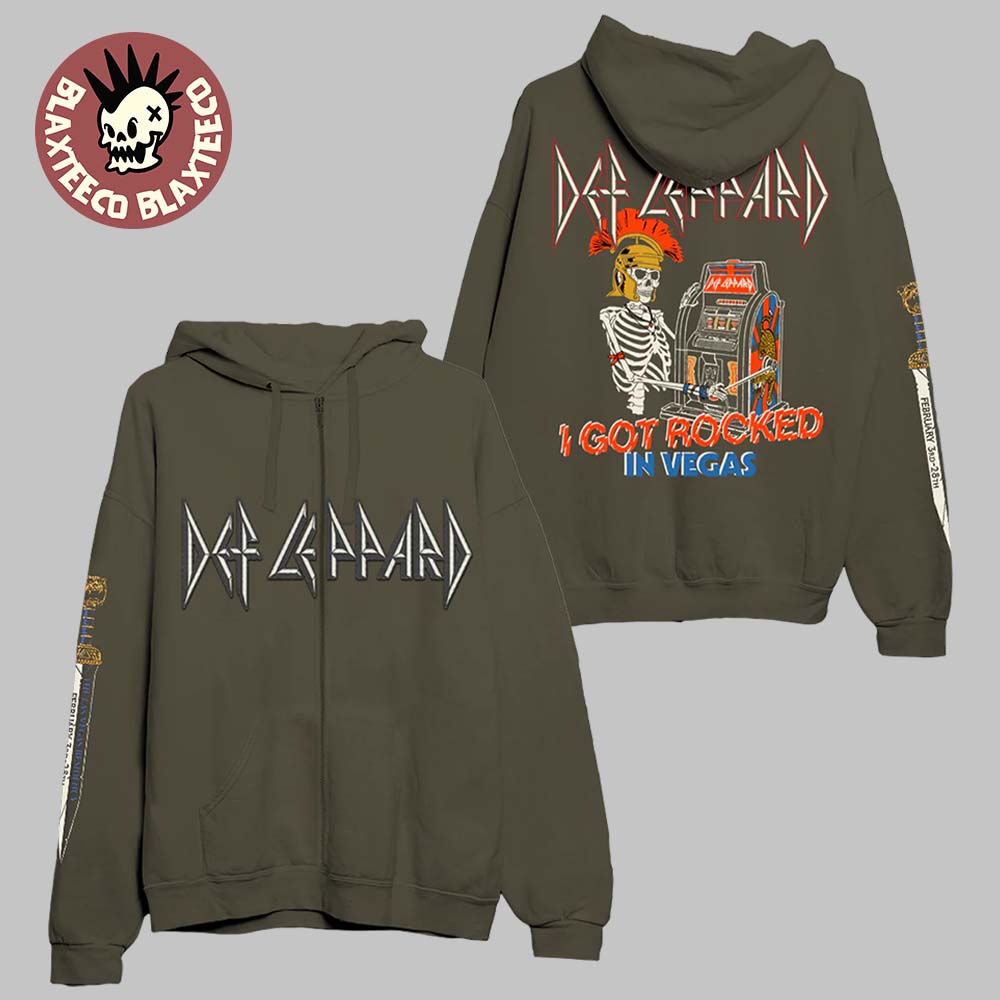 Def Leppard Live At Caesars Palace The Las Vegas Residency 2026 Merch I Got Rocked Zip Hoodie - T-Shirt, Sweatshirt, Hoodie