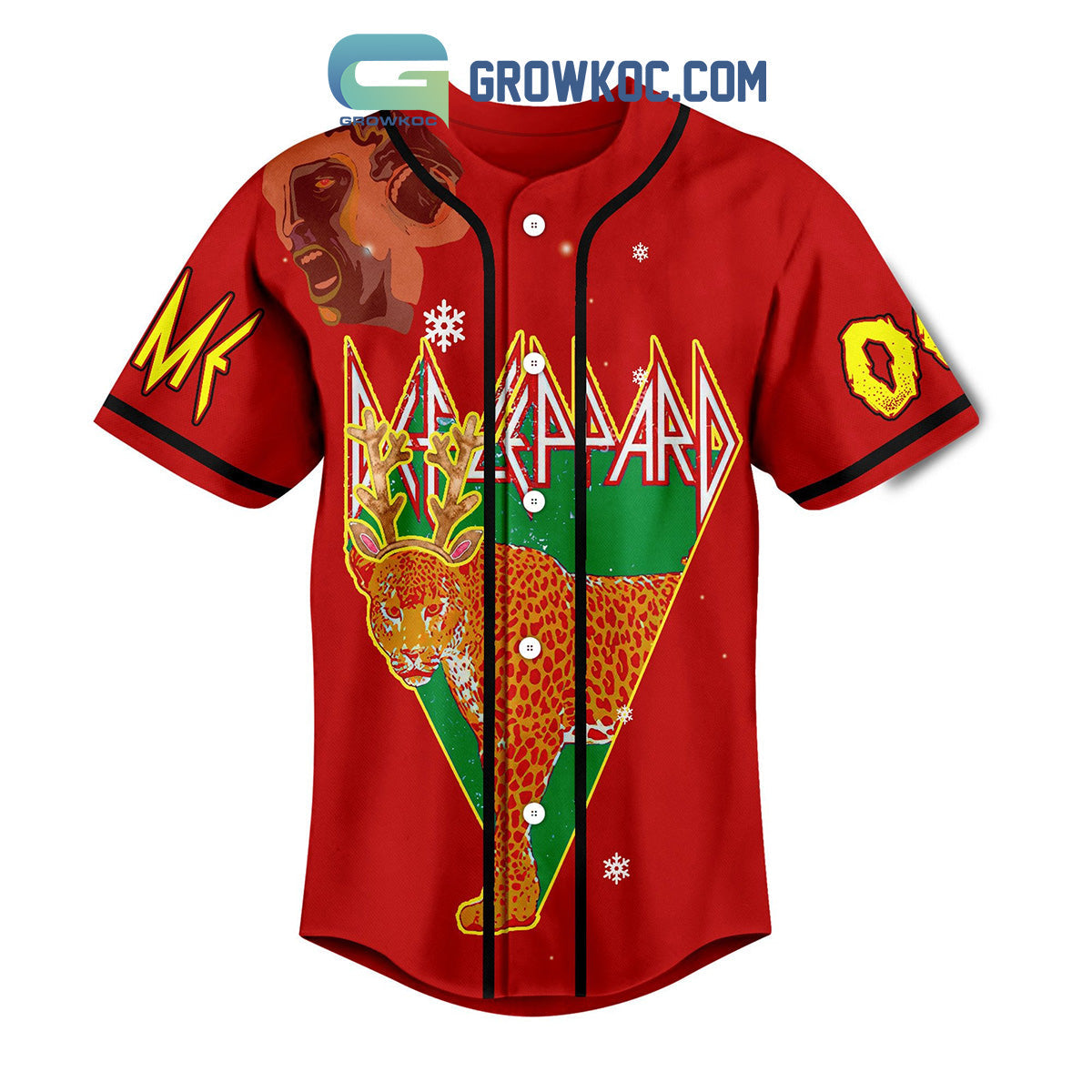 Def Leppard Rock Band Pour Some Cheer On Me This Christmas Custom Baseball Jersey baseball jersey product view 2