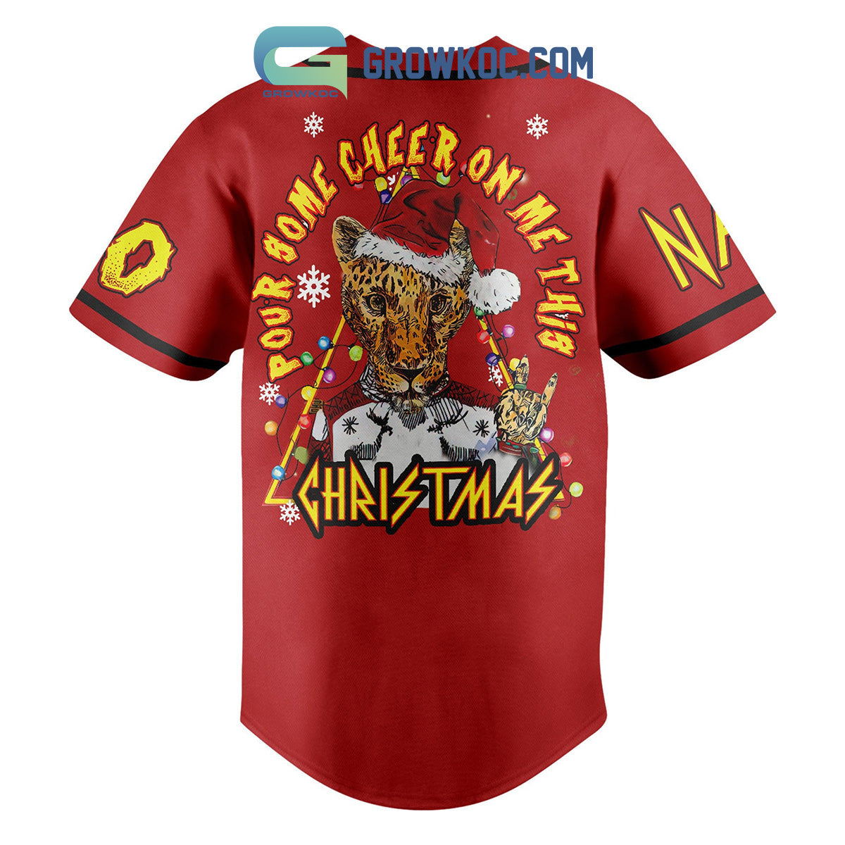 Def Leppard Rock Band Pour Some Cheer On Me This Christmas Custom Baseball Jersey baseball jersey product view 3