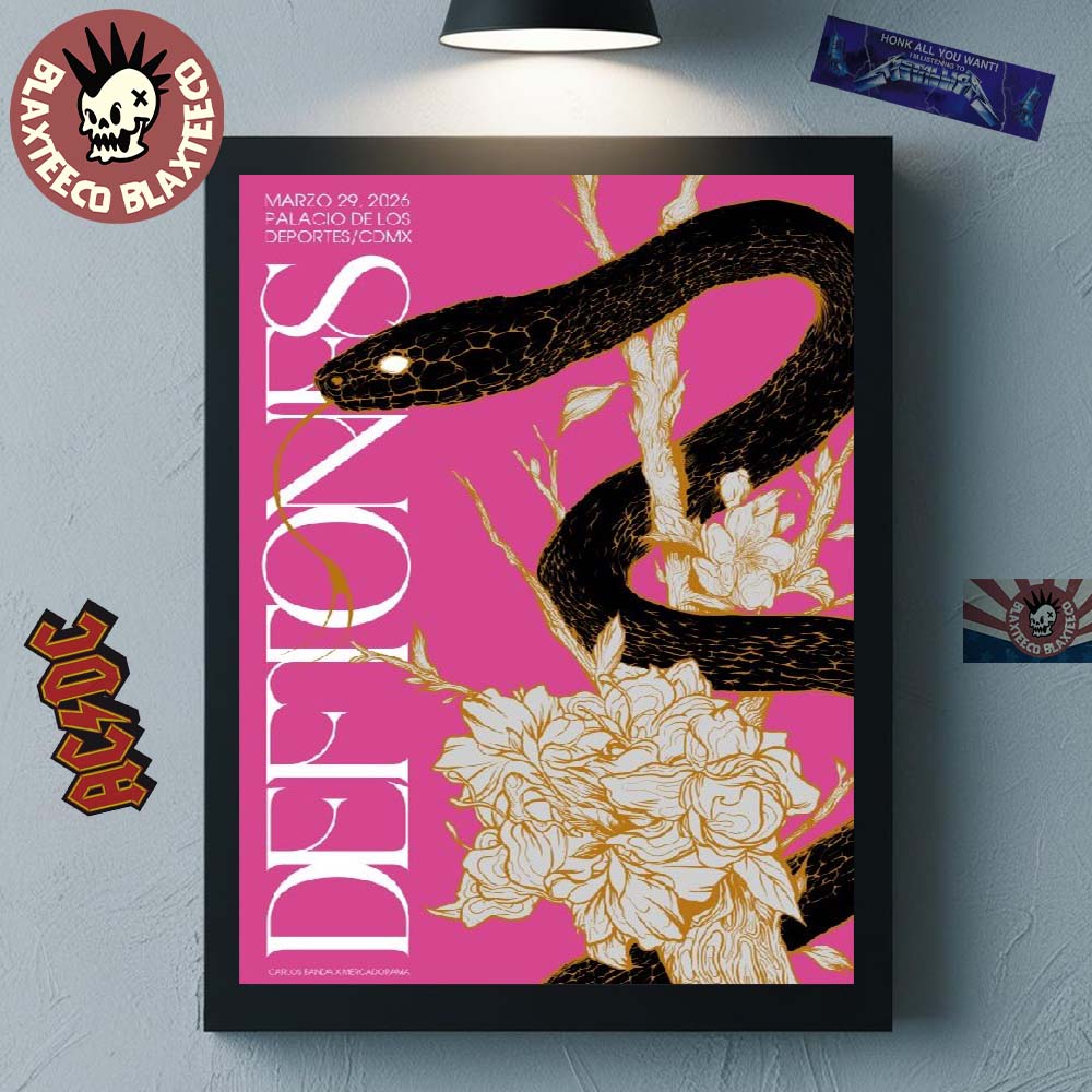 Deftones CDMX Mexico City 2026 Venue Poster At Palacio De Los On March 29 2026 Home Decor Poster Canvas - T-Shirt, Sweatshirt, Hoodie