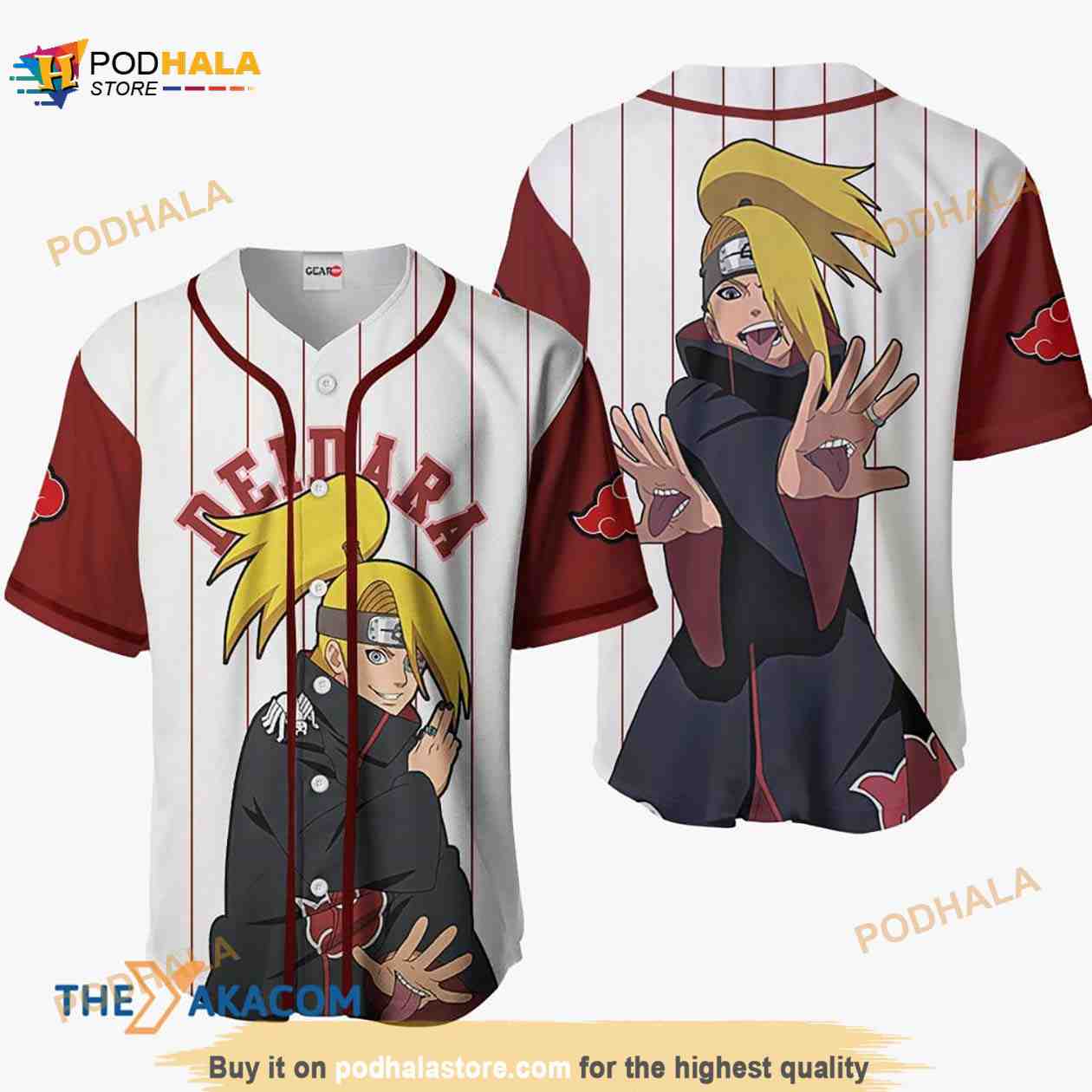 Deidara Anime Sport Style Gift Christmas For Fan 3D Baseball Jersey Shirt baseball jersey product view 1
