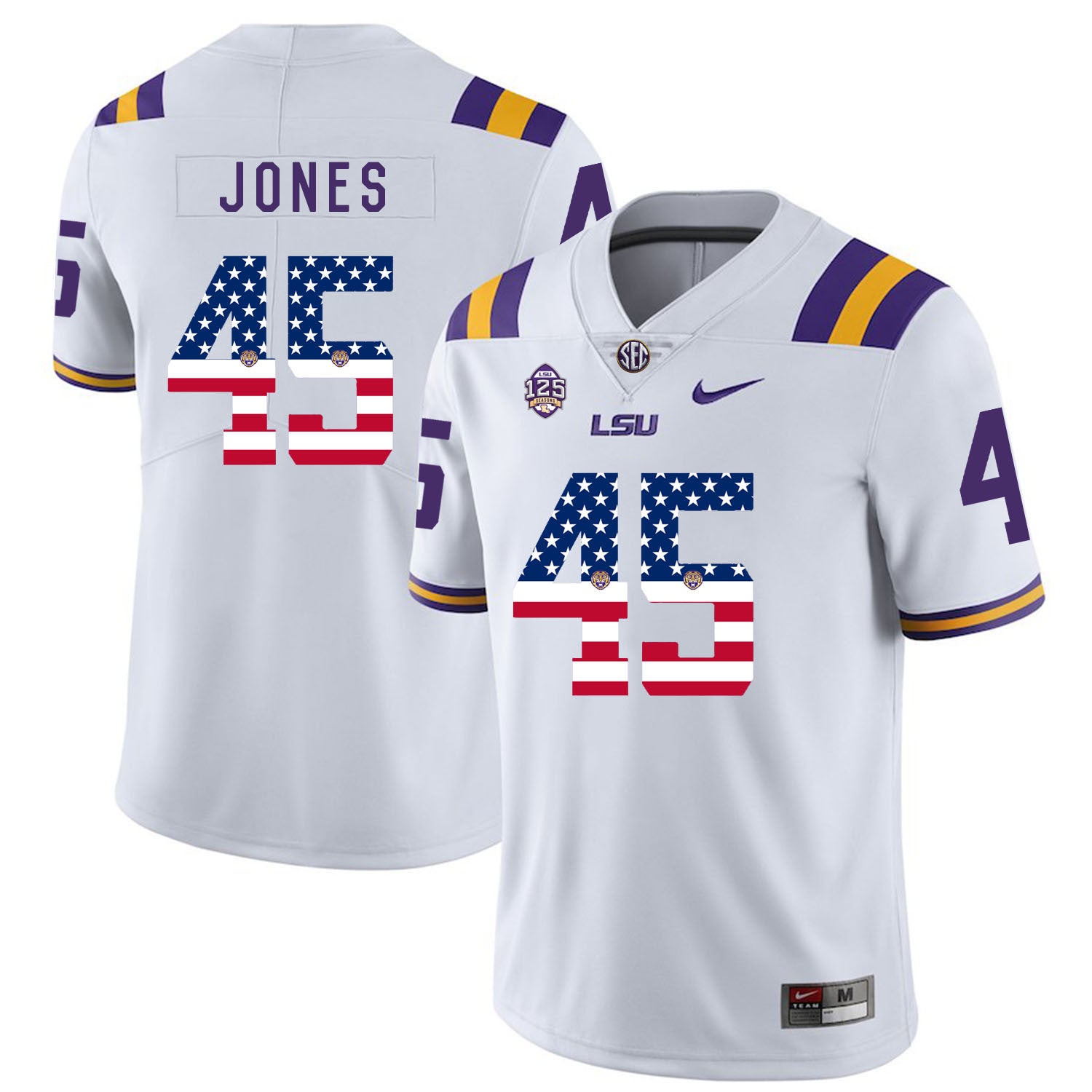 Deion Jones 45 White College Football Jersey football jersey product view 1
