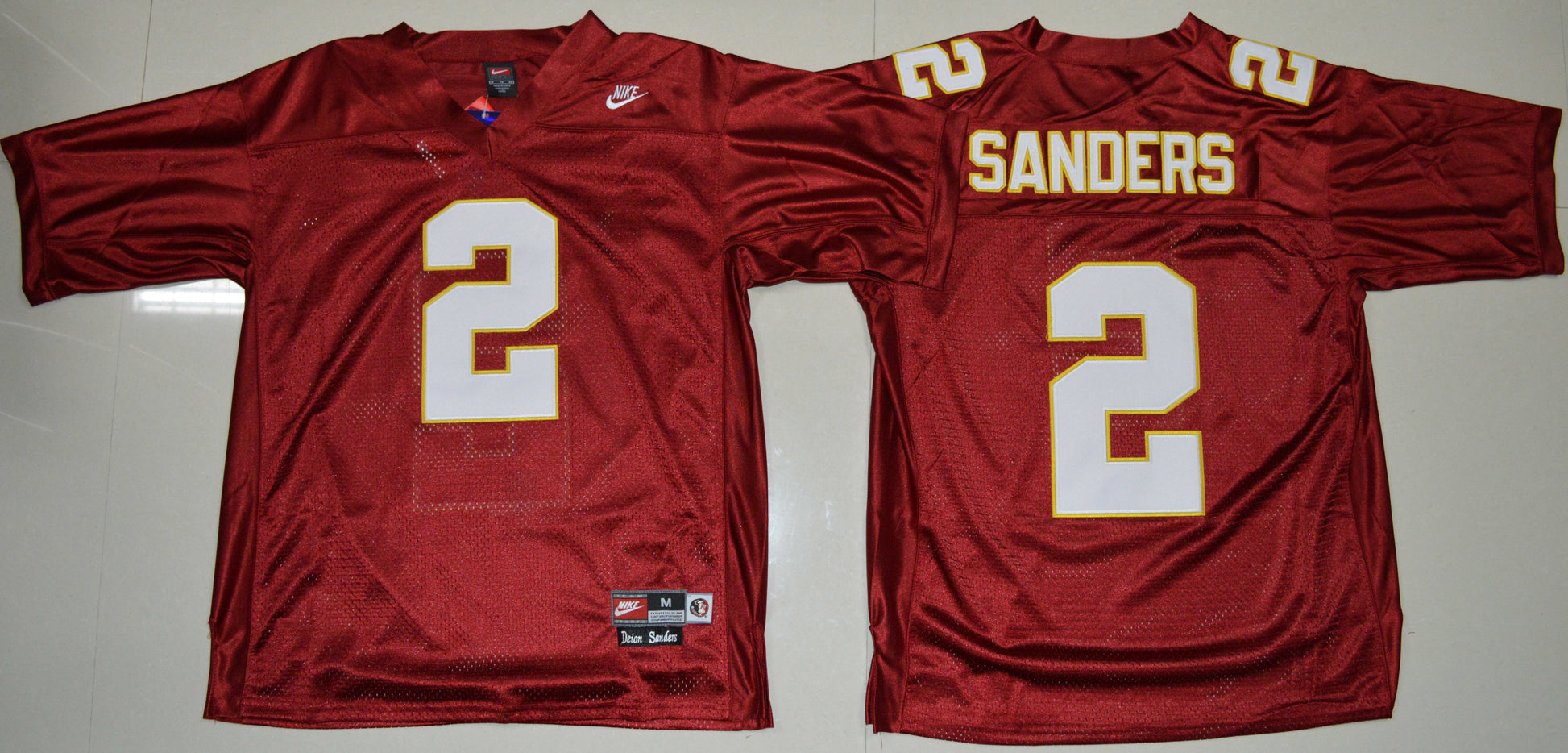 Deion Sanders 2 Red College Football Jersey football jersey product view 1