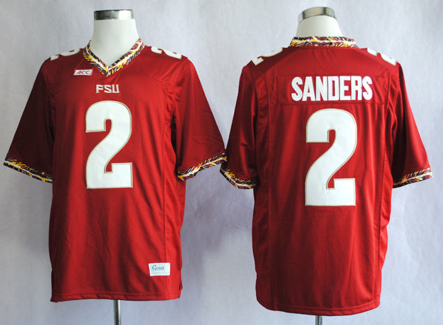 Deion Sanders 2 Red2 College Football Jersey football jersey product view 1
