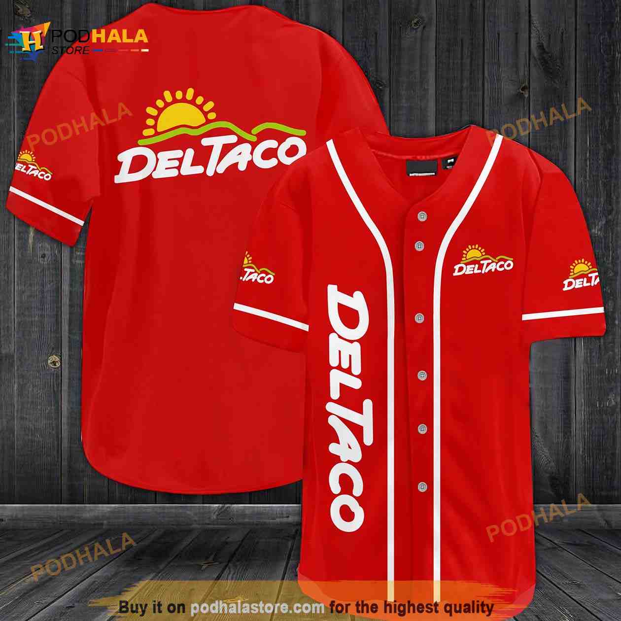 Del Taco 3D Baseball Jersey baseball jersey product view 1