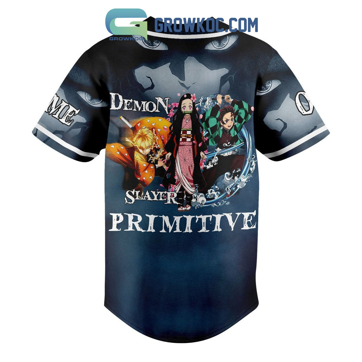 Demon Slayder Don’t Ever Give Up Personalized Baseball Jersey baseball jersey product view 3