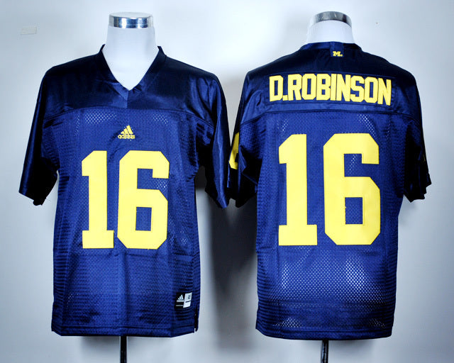 Denard Robinson 16 Blue College Football Jersey football jersey product view 1