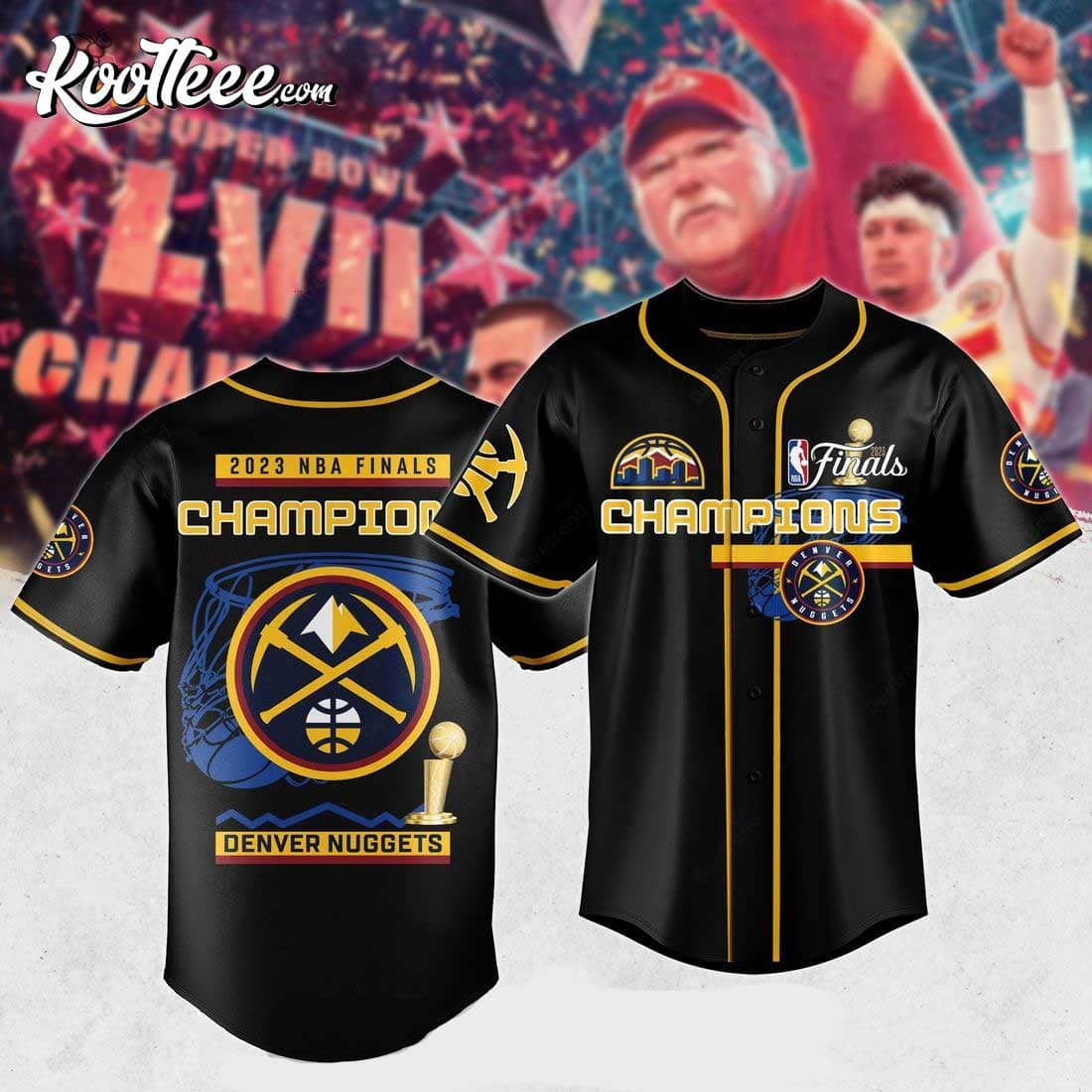Denver Nuggets 2023 NBA Finals Champions Baseball Jersey baseball jersey product view 1
