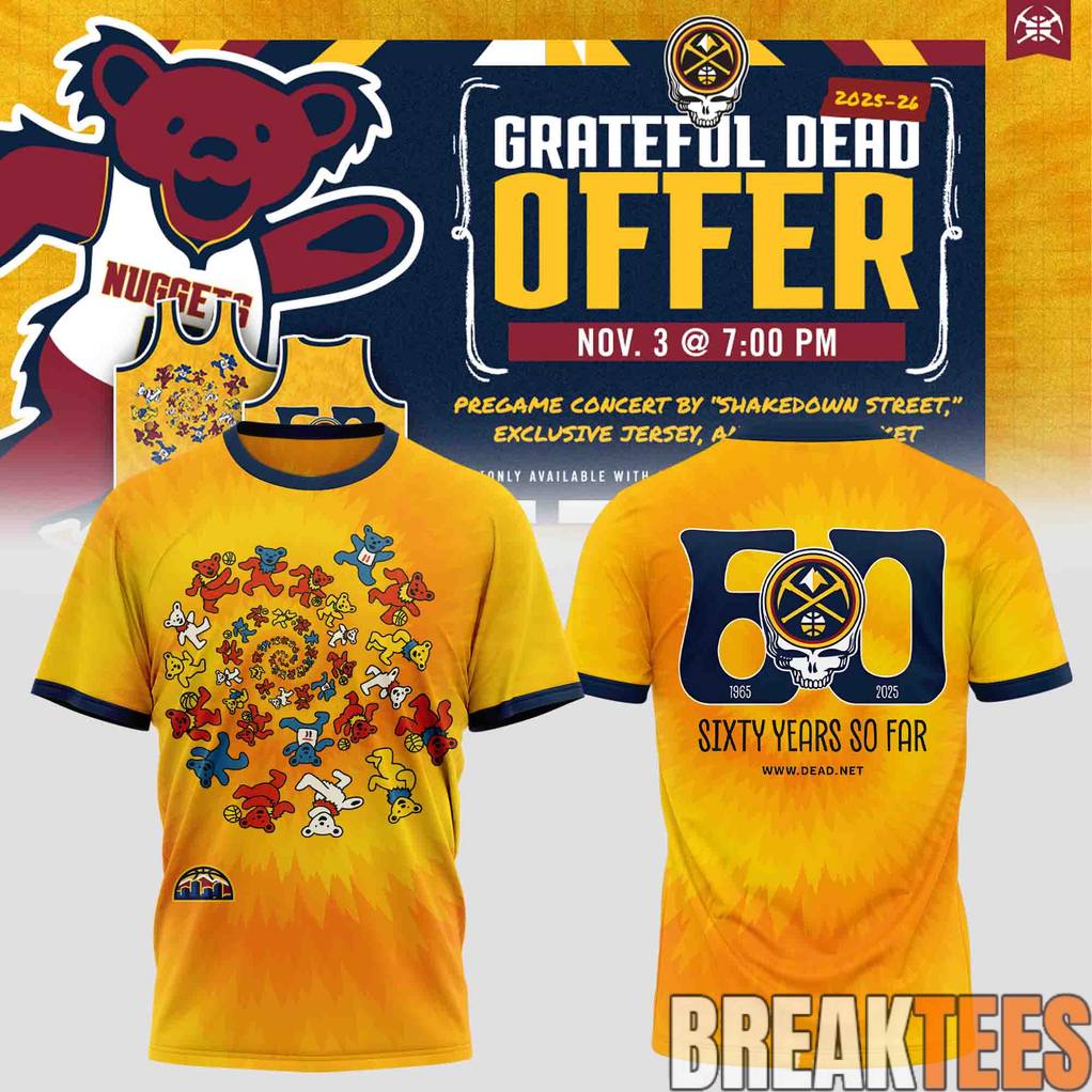 Denver Nuggets x Grateful Dead Tee Unisex T-shirt, Sweatshirt, Hoodie, Long Sleeve Tee - T-Shirt, Sweatshirt, Hoodie