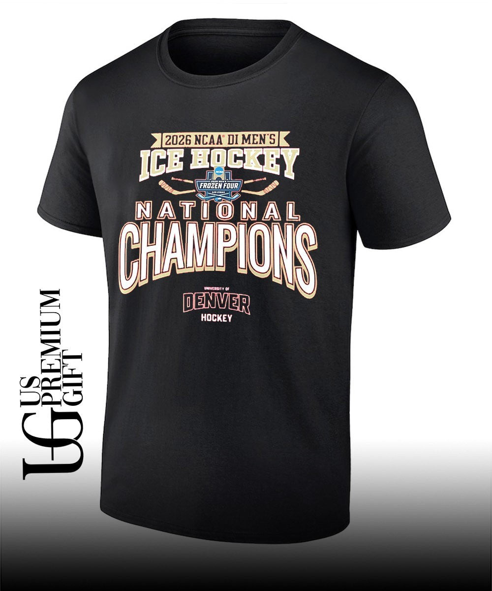 Denver Pioneers 2026 NCAA Frozen Four DI Mens Ice Hockey National Champions T-shirt Unisex T-shirt, Sweatshirt, Hoodie, Long Sleeve Tee - T-Shirt, Sweatshirt, Hoodie