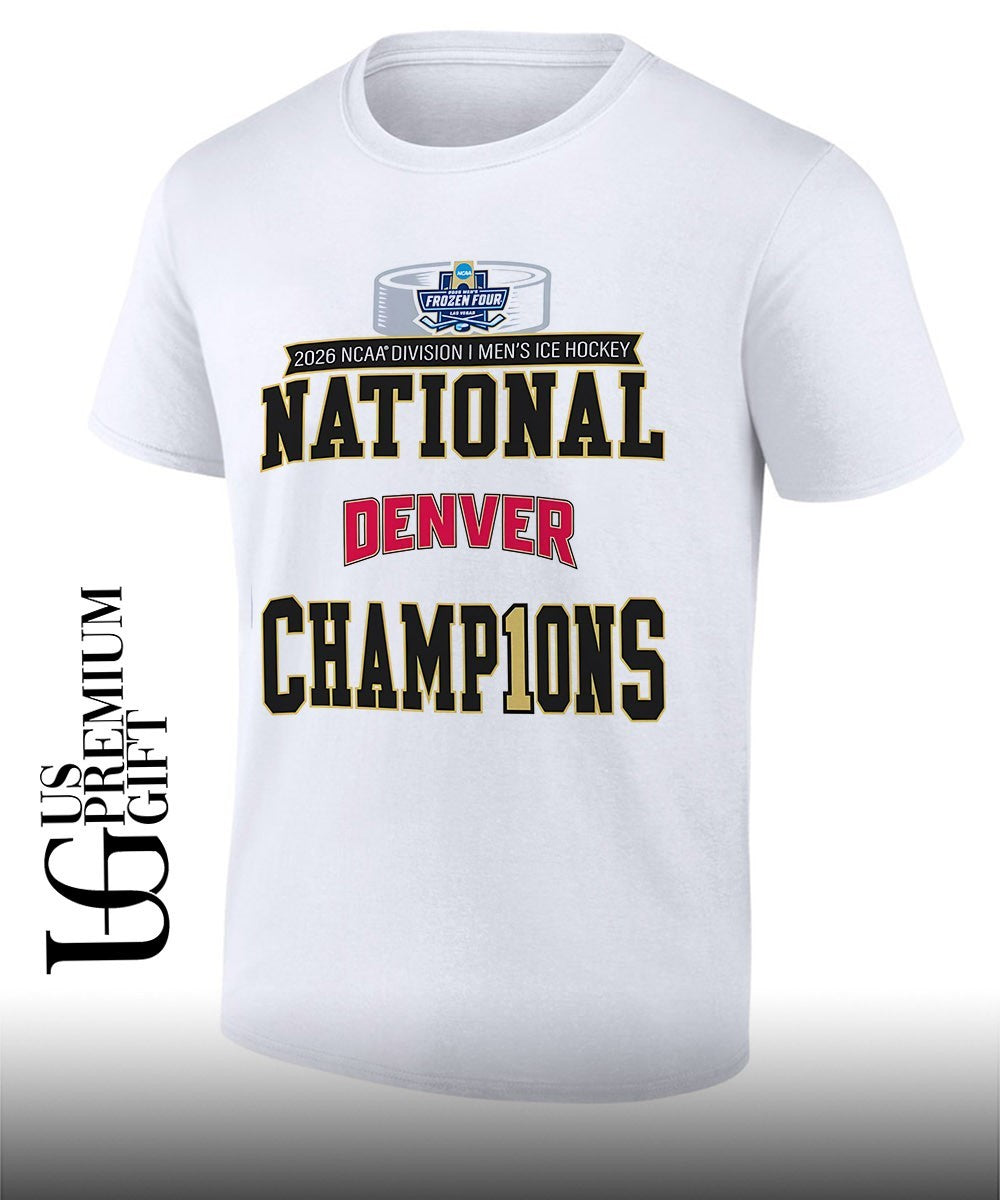 Denver Pioneers 2026 NCAA Frozen Four Mens Ice Hockey National Champions locker room T-shirt - T-Shirt, Sweatshirt, Hoodie