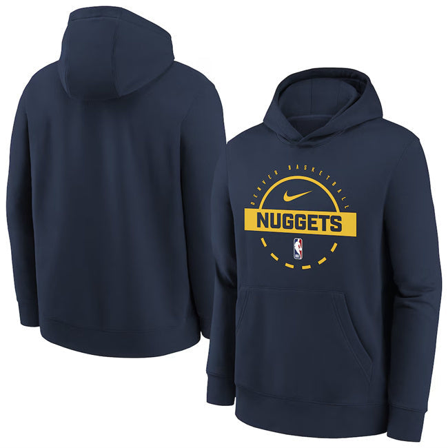 Denver Nuggets Navy 2025 26 Practice Club Pullover Hoodie Basketball Jersey basketball jersey product view 1