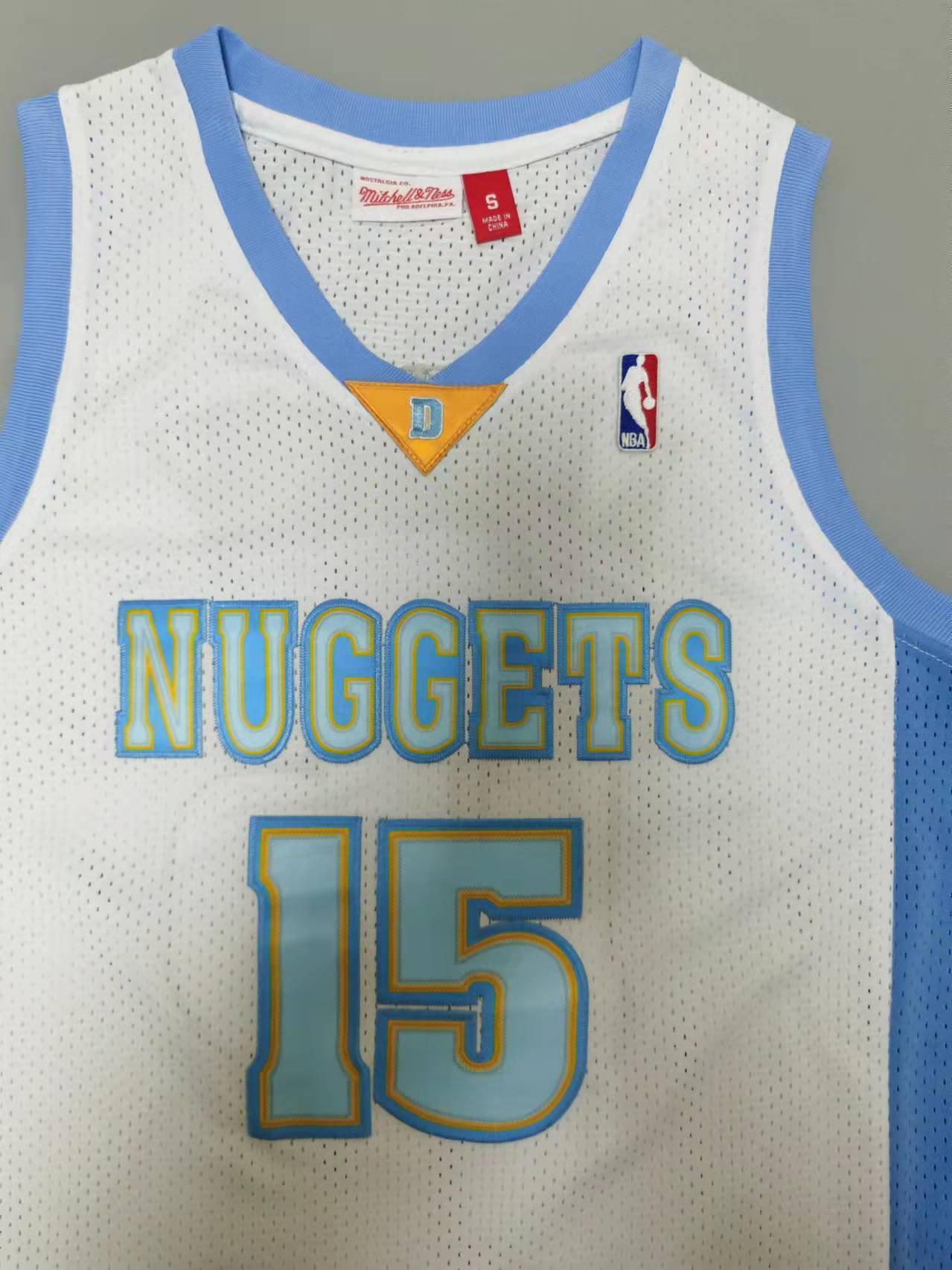 Denver Nuggets #15 Anthony throwback jersey white Style 2 Basketball Jersey basketball jersey product view 1
