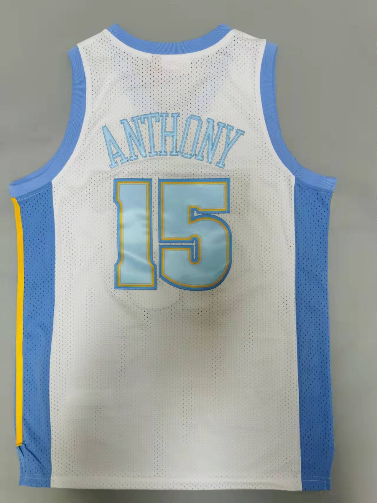 Denver Nuggets #15 Anthony throwback jersey white Style 3 Basketball Jersey basketball jersey product view 1