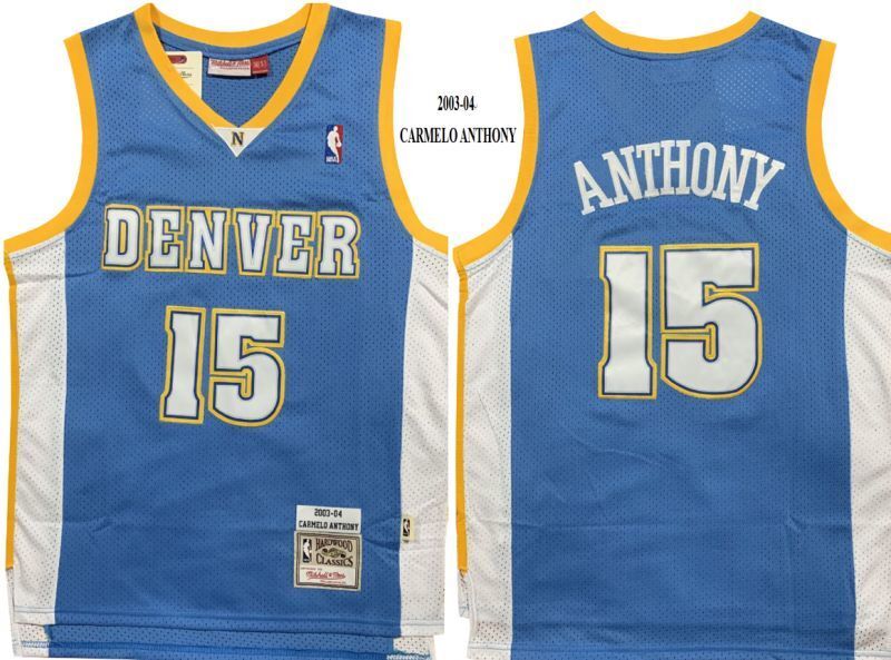 Denver Nuggets #15 Carmelo Anthony Nuggets 15 # Anthony Blue 2003-04 Classic Retro Jersey Style 3 basketball jersey product view 1