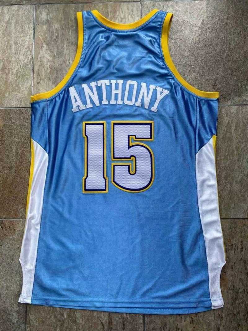 Denver Nuggets #15 Carmelo Anthony mitchell&ness Nuggets 15 # Anthony 03-04 Retro Blue Jersey Style 2 basketball jersey product view 1