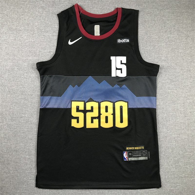Denver Nuggets #15 Nikola Jokic Nuggets 15 Black City s-xxl Style 2 Basketball Jersey basketball jersey product view 1