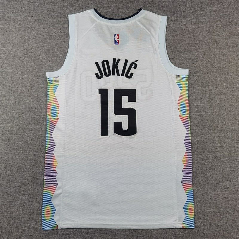 Denver Nuggets #15 Nikola Jokic Nuggets 15 White City Edition s-xxl Style 1 Basketball Jersey basketball jersey product view 1